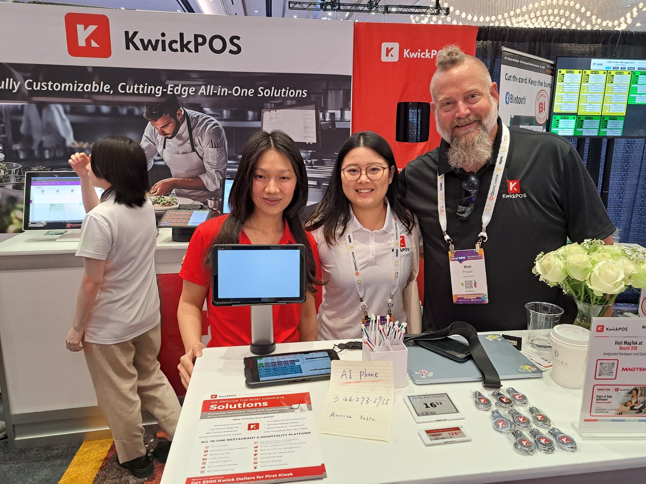 KwickPOS team showcasing the POS platform at the RetailNOW booth