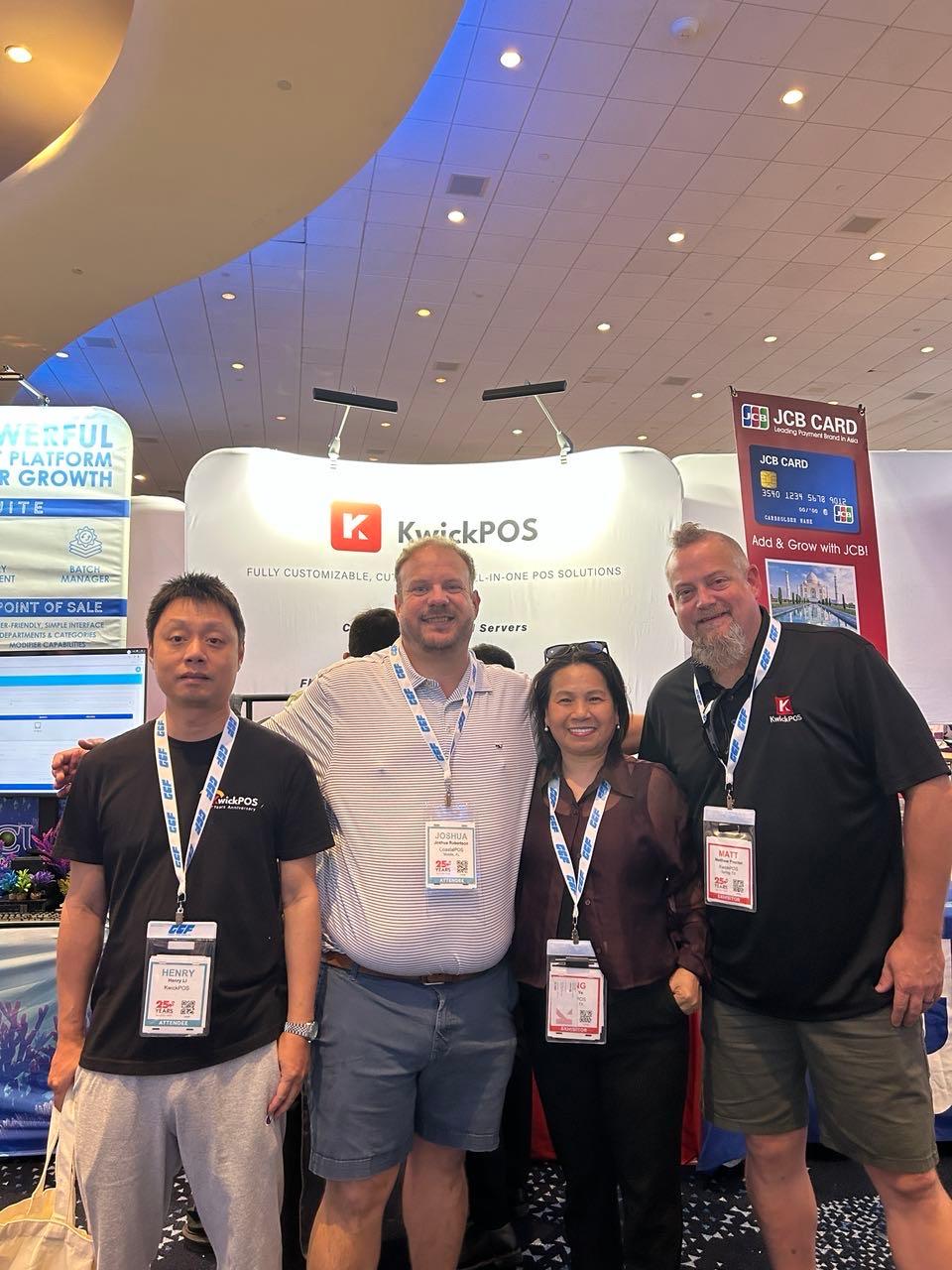 KwickPOS team connecting with an attendee at the SEAA 2026 booth