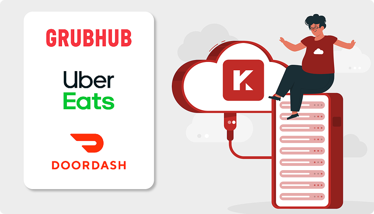 KwickPOS connects with Grubhub, Uber Eats, and DoorDash via Deliverect