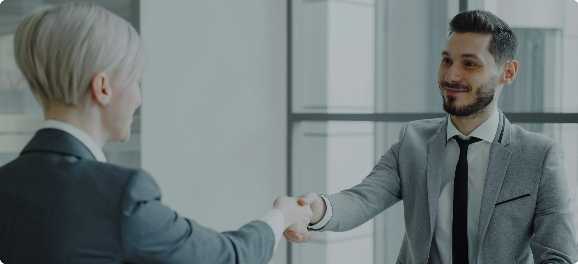 Business professionals shaking hands