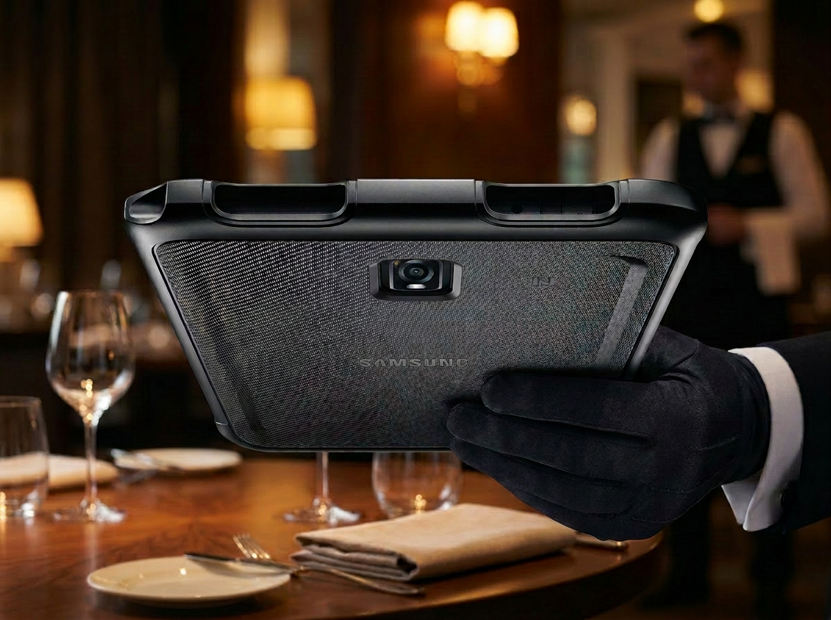 Samsung rugged tablet used for restaurant service